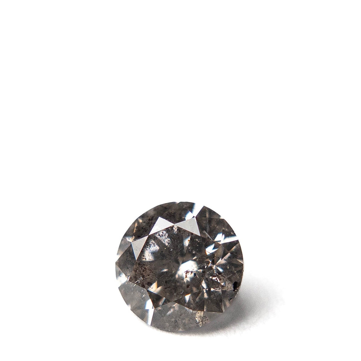 1.03 Carat Salt and Pepper Brilliant Cut Round Diamond