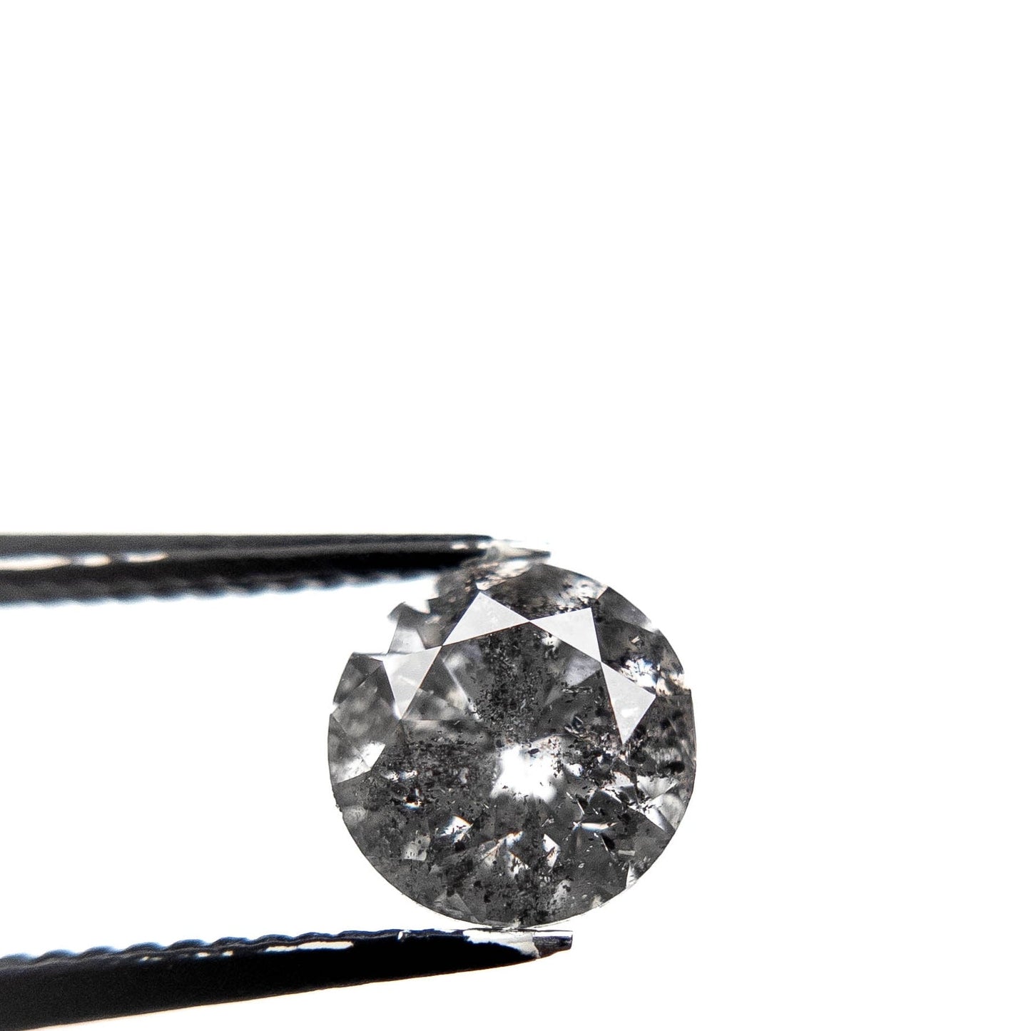1.91 Carat Salt and Pepper Brilliant Cut Round Diamond