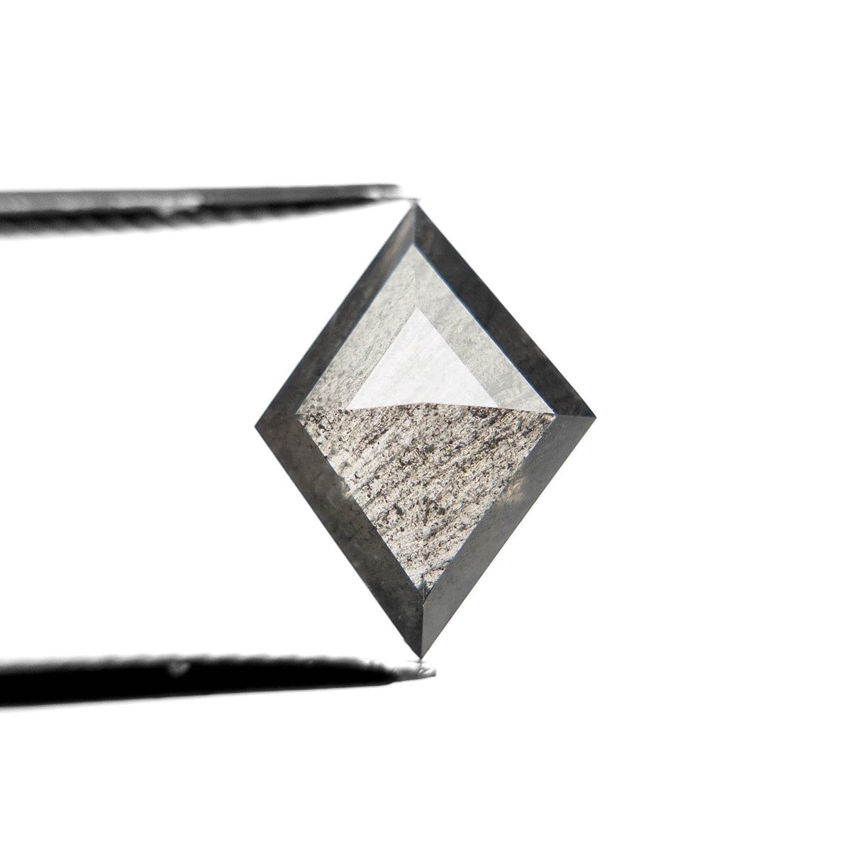 2.52 Carat Black Salt and Pepper Rose Cut Lozenge Diamond