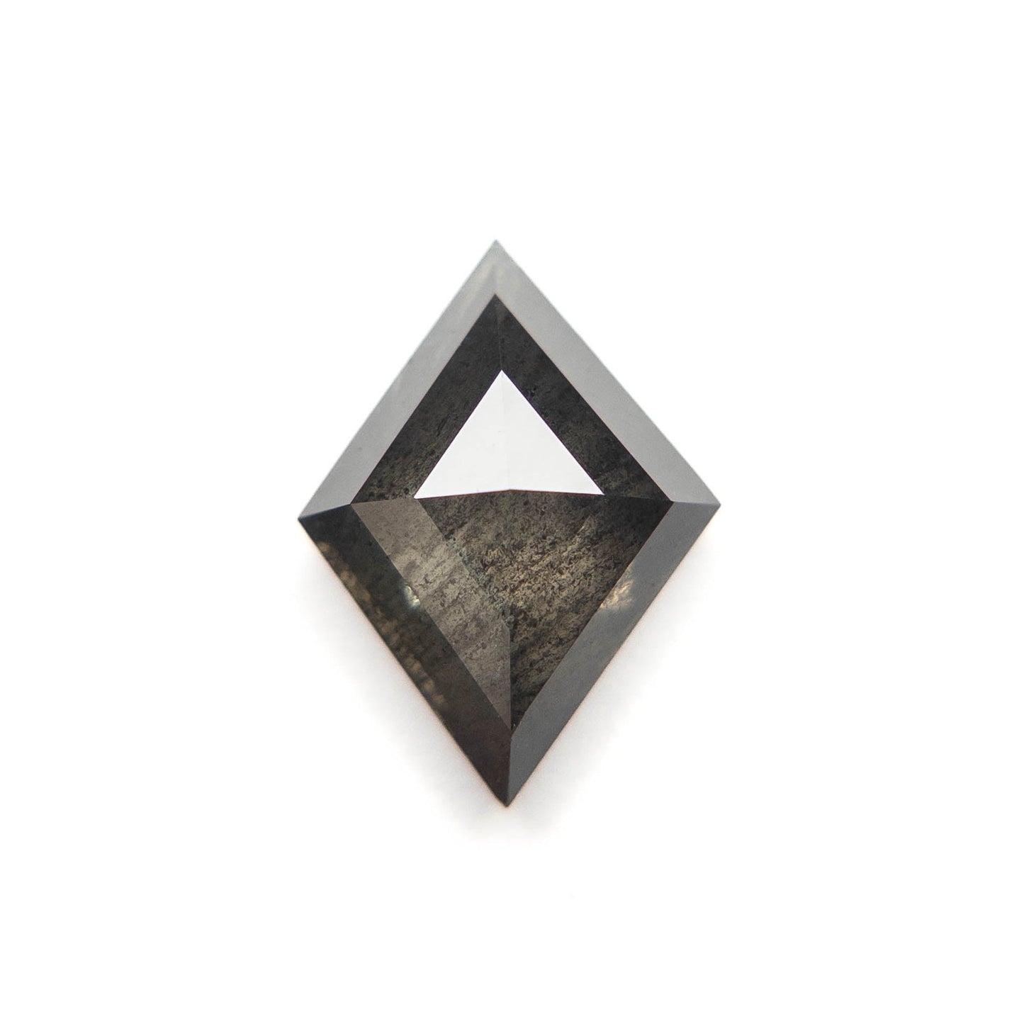 2.52 Carat Black Salt and Pepper Rose Cut Lozenge Diamond