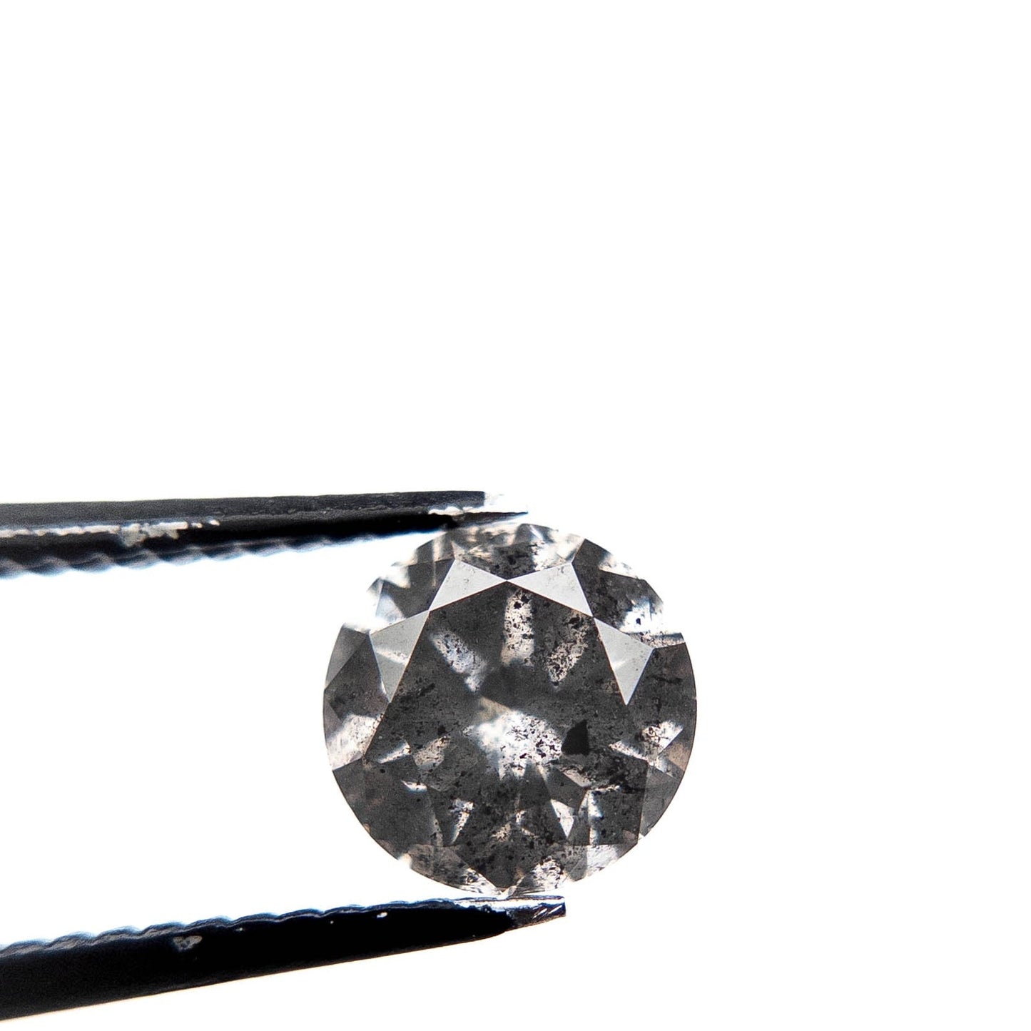 1.41 Carat Salt and Pepper Brilliant Cut Round Diamond