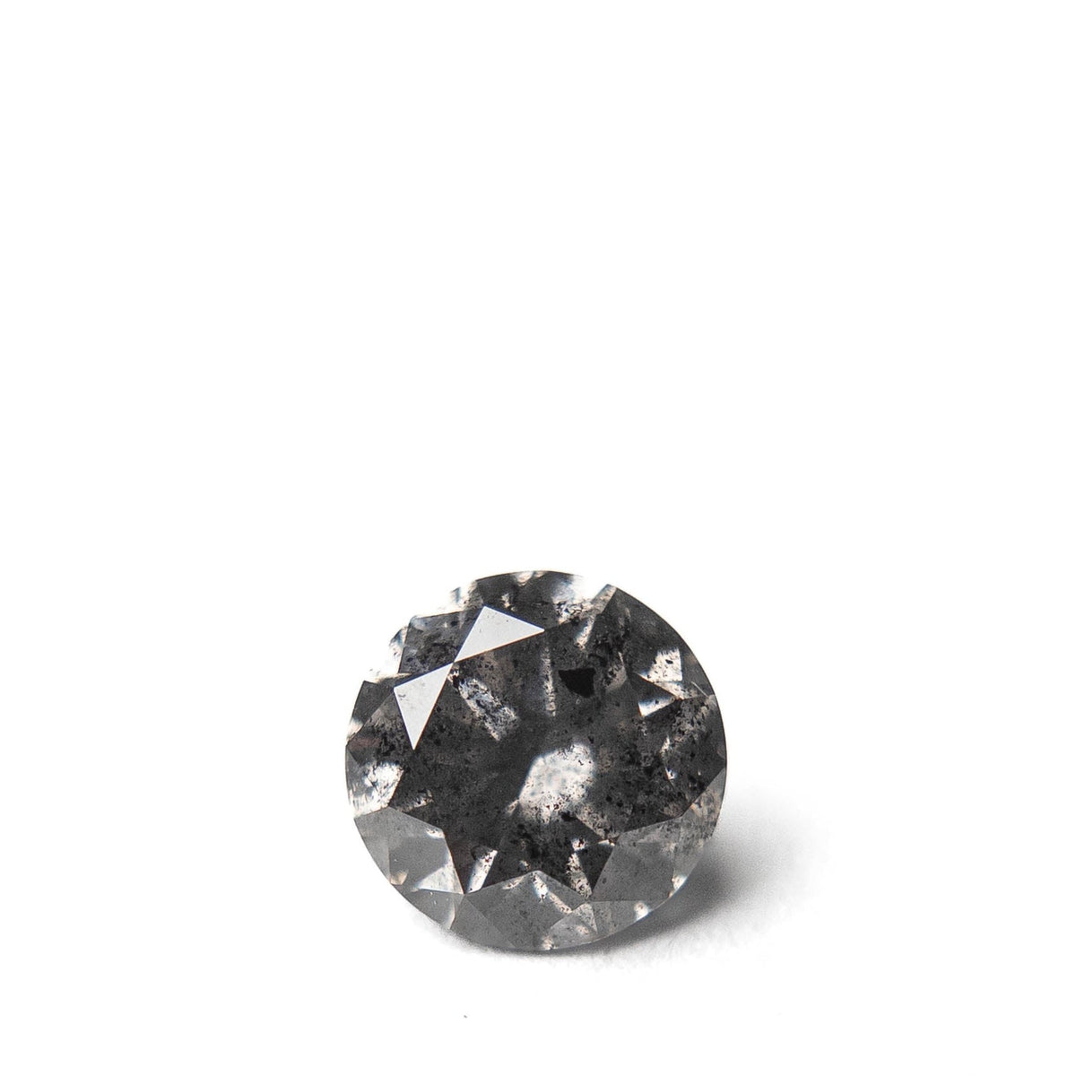 1.41 Carat Salt and Pepper Brilliant Cut Round Diamond