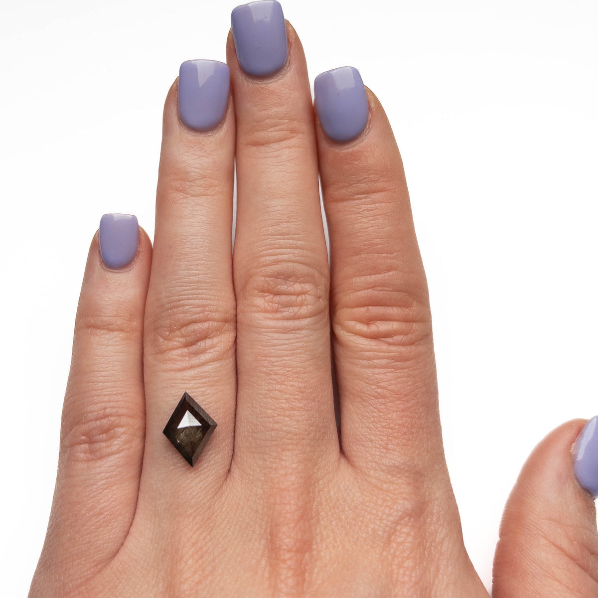 2.52 Carat Black Salt and Pepper Rose Cut Lozenge Diamond