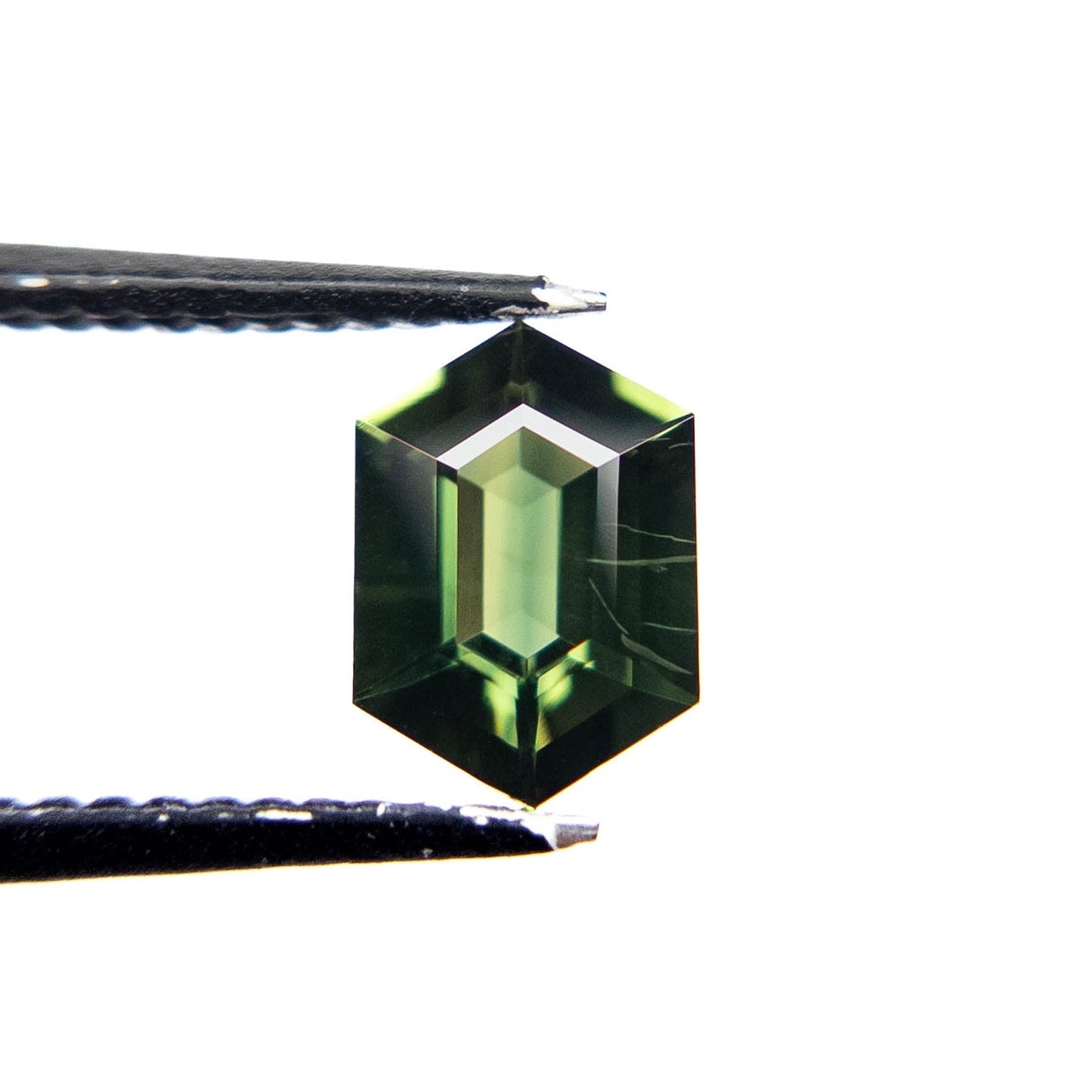 1.10 Carat Green Step Cut Hexagon Australian Sapphire