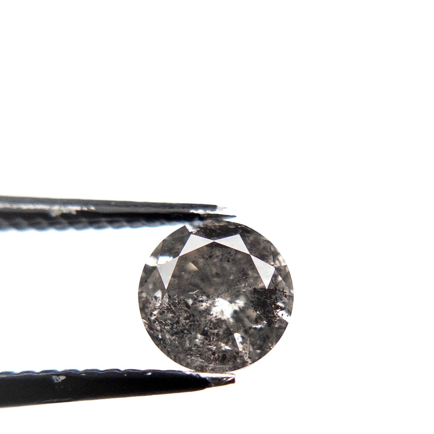 1.05 Carat Salt and Pepper Brilliant Cut Round Diamond