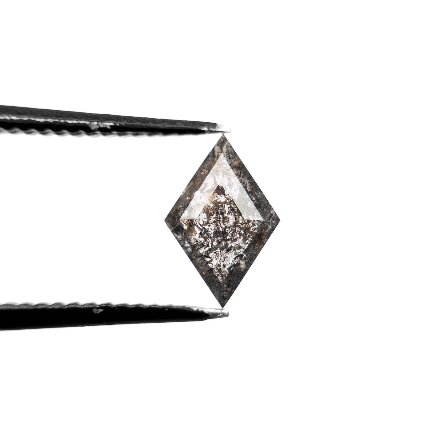 .83 Carat Black Salt and Pepper Rose Cut Lozenge Diamond