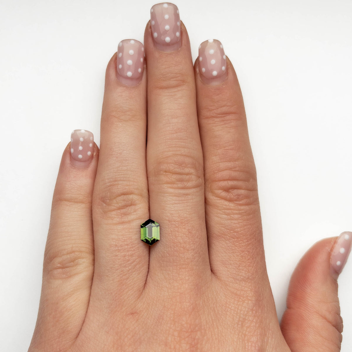 1.10 Carat Green Step Cut Hexagon Australian Sapphire