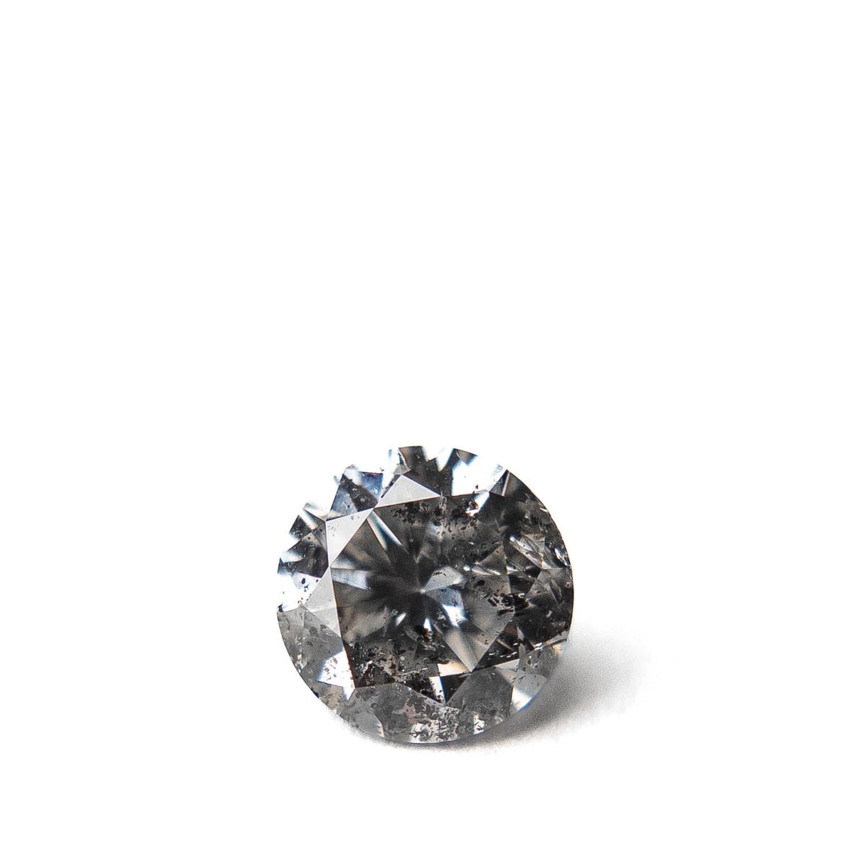1.01 Carat Salt and Pepper Brilliant Cut Round Diamond