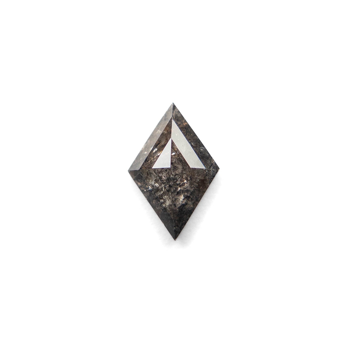 .83 Carat Black Salt and Pepper Rose Cut Lozenge Diamond