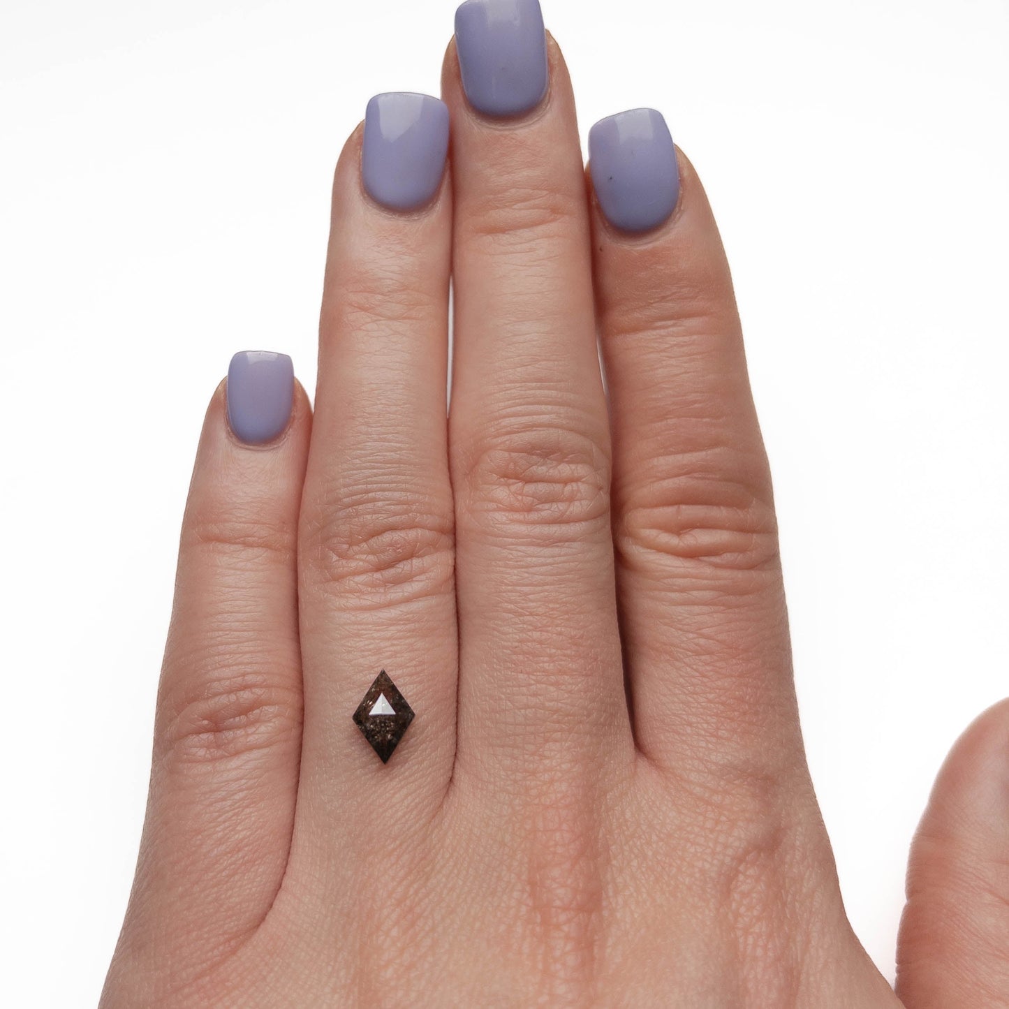 .83 Carat Black Salt and Pepper Rose Cut Lozenge Diamond