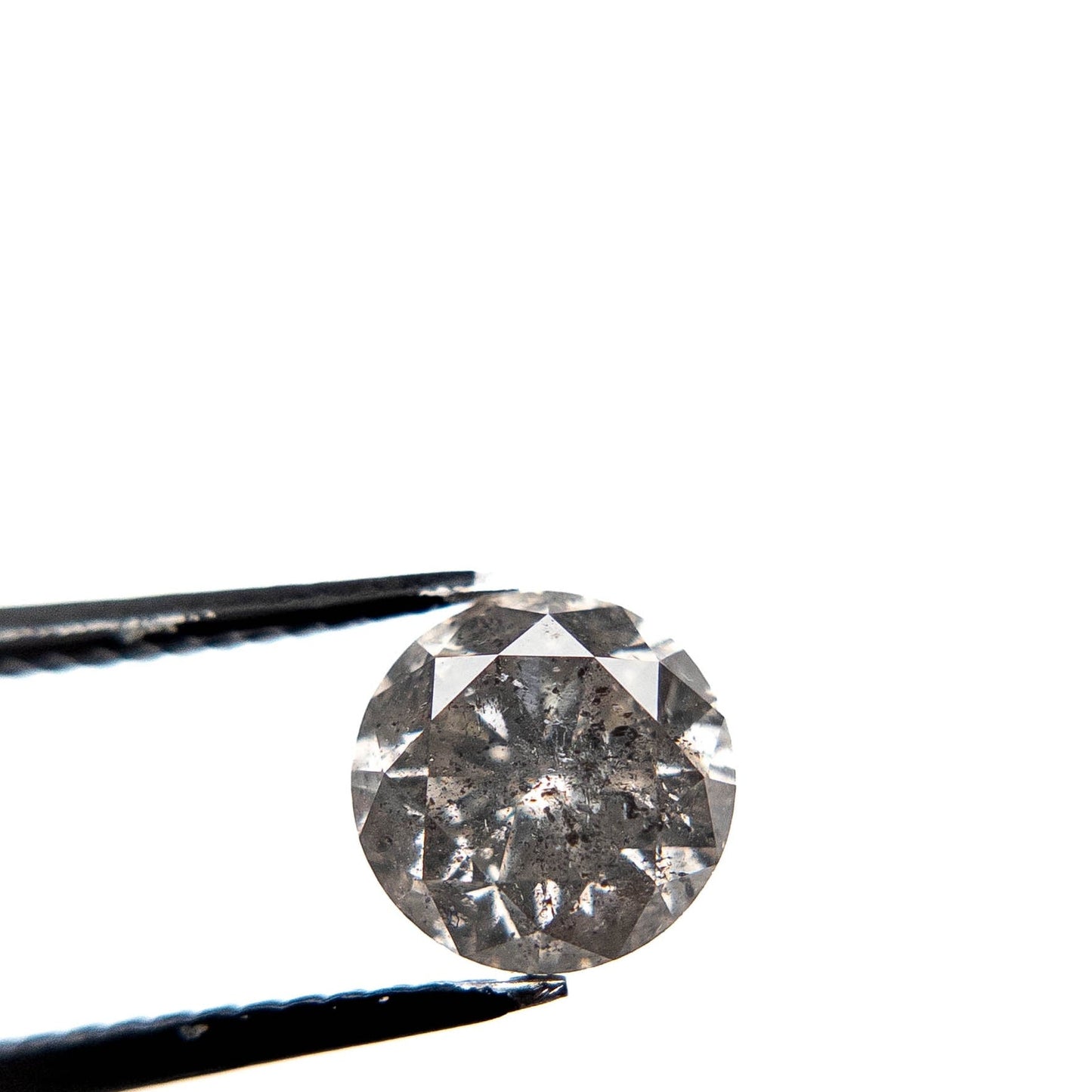 1.59 Carat Salt and Pepper Brilliant Cut Round Diamond
