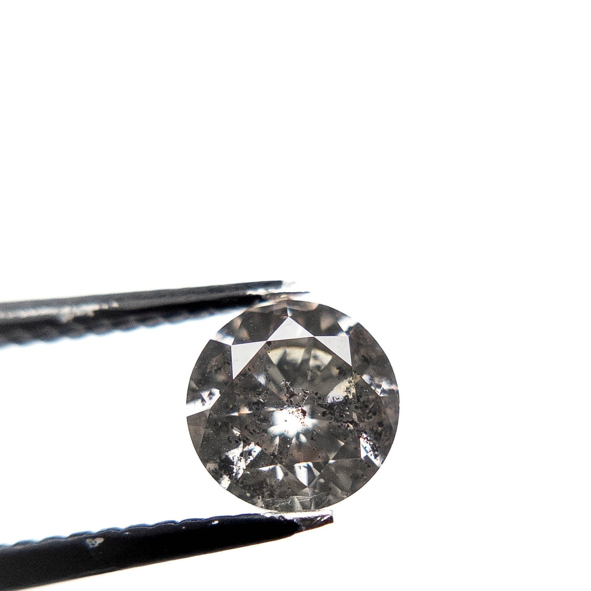 1.09 Carat Salt and Pepper Brilliant Cut Round Diamond