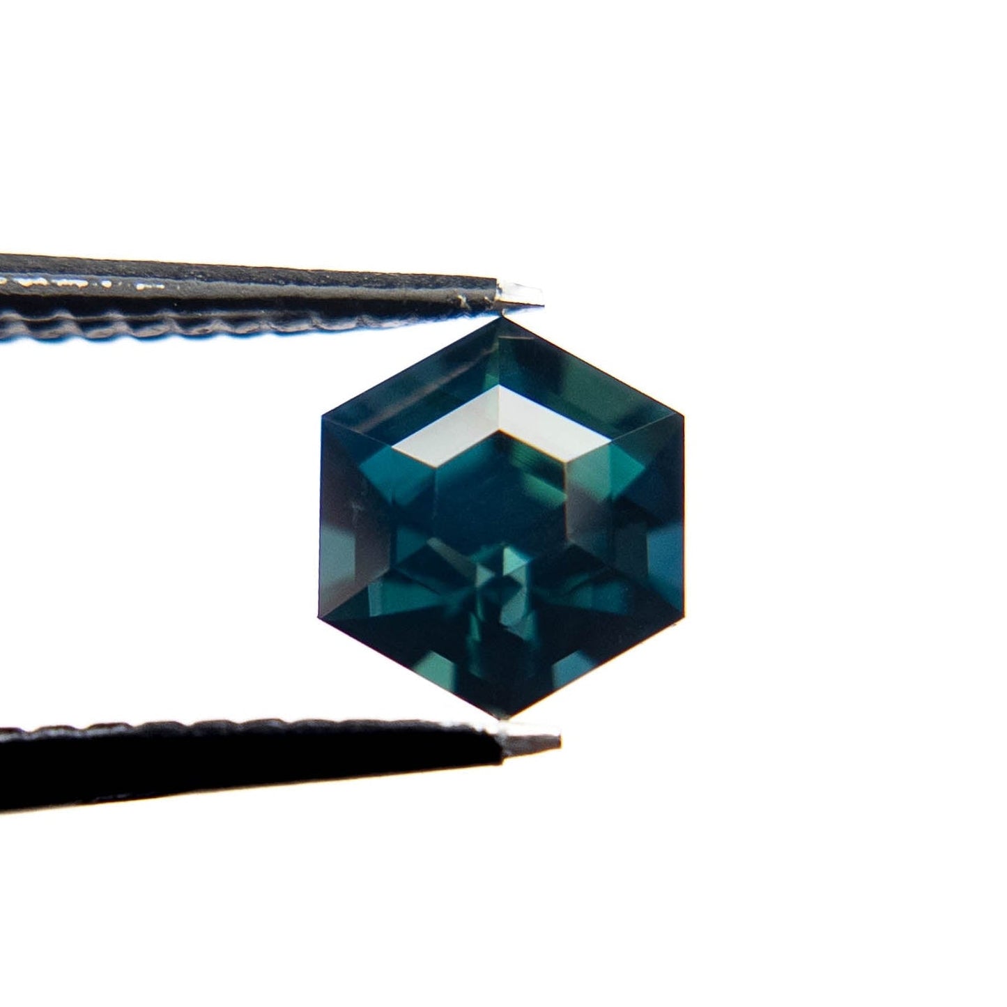 1.26 Carat Teal Blue Step Cut Hexagon Australian Sapphire