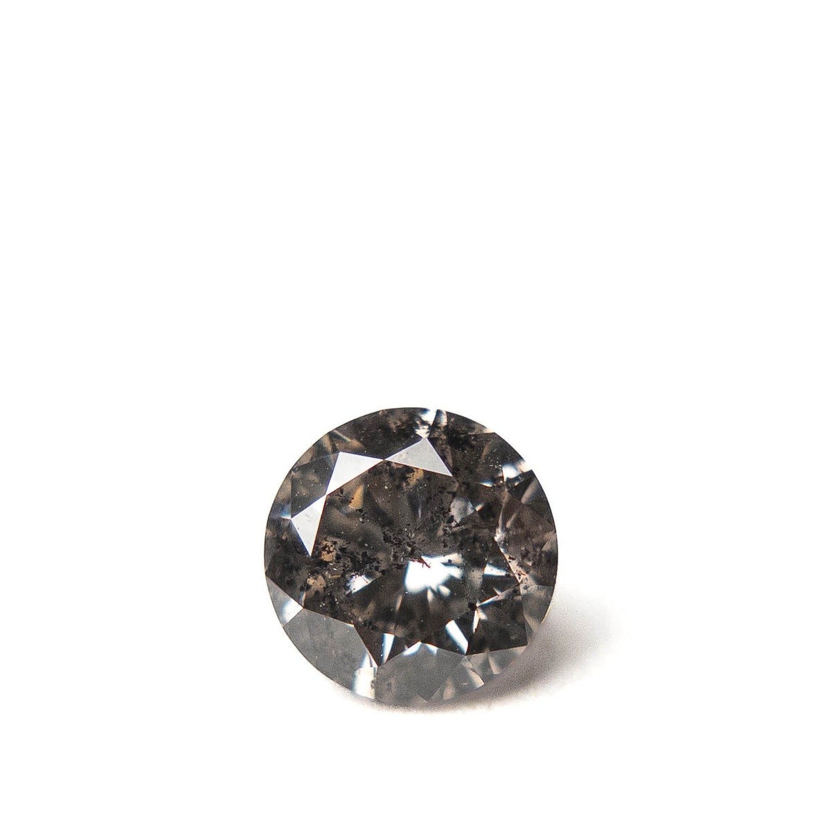 1.09 Carat Salt and Pepper Brilliant Cut Round Diamond