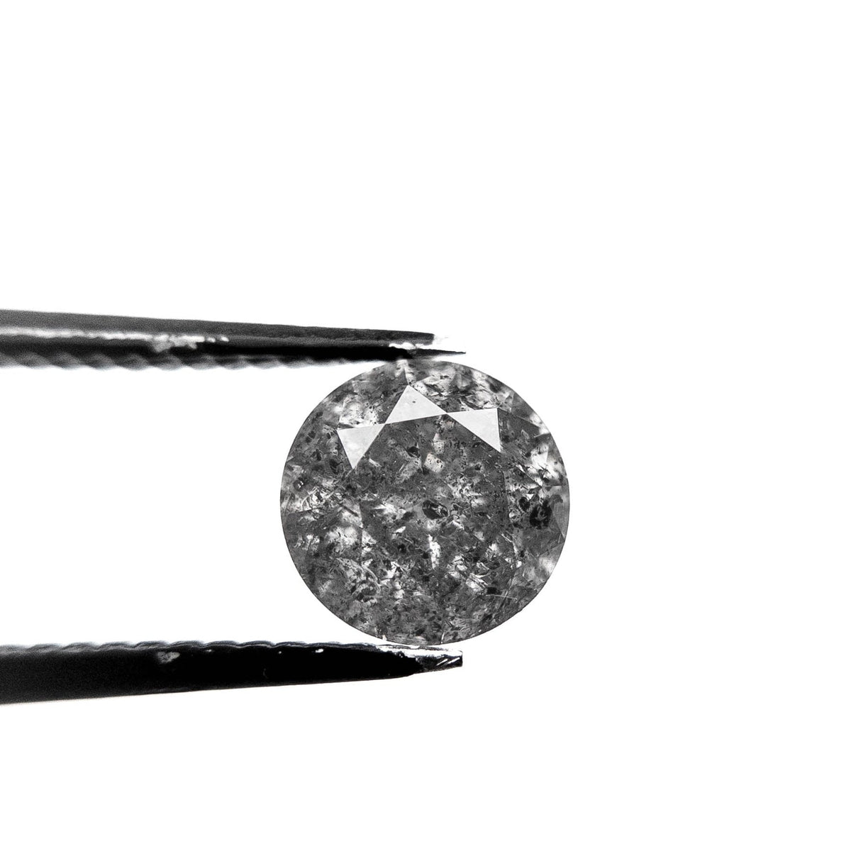 1.43 Carat Salt and Pepper Brilliant Cut Round Diamond