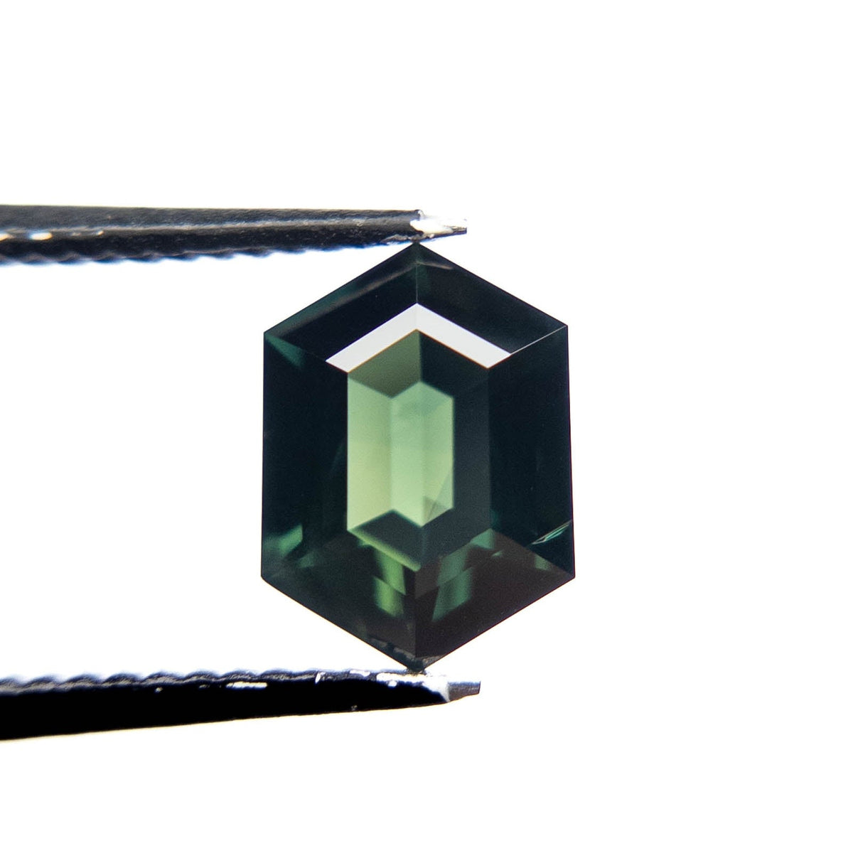 2.08 Carat Teal Green Step Cut Hexagon Australian Sapphire