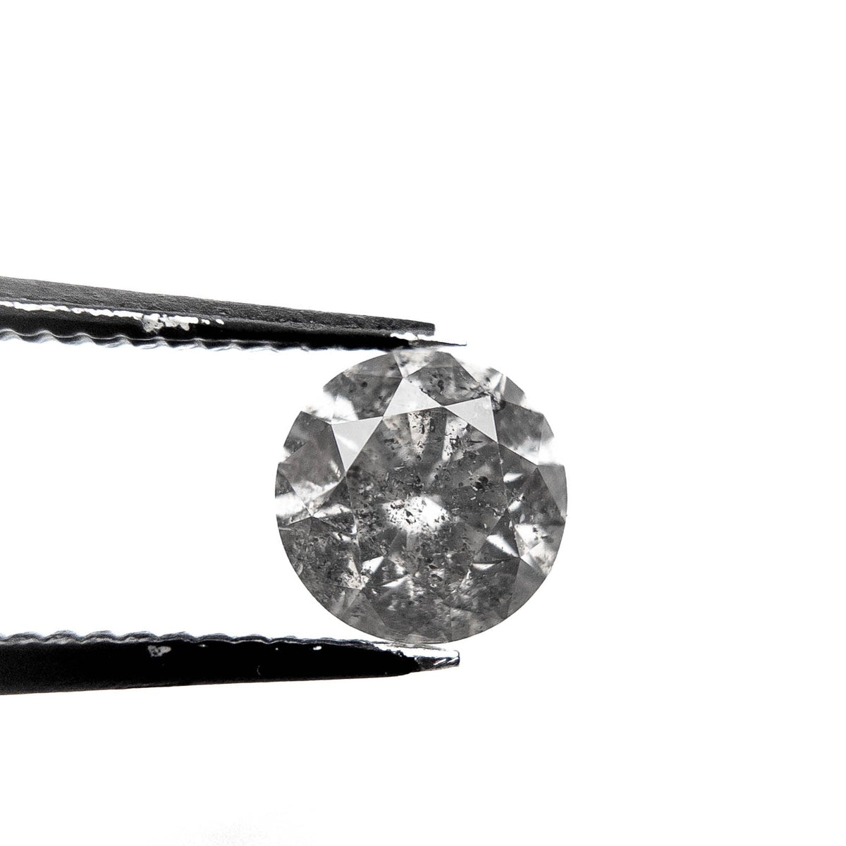 1.35 Carat Salt and Pepper Brilliant Cut Round Diamond