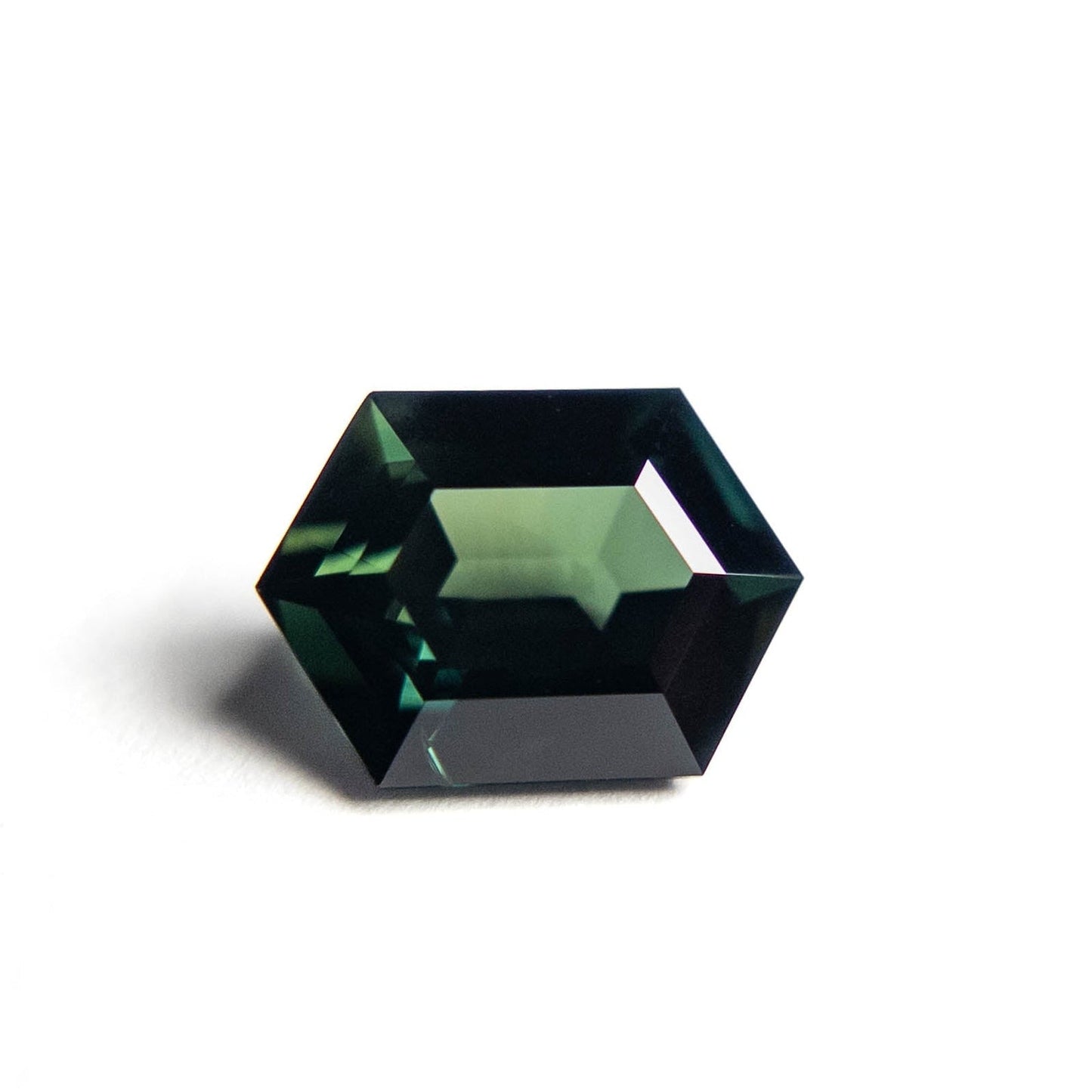 2.08 Carat Teal Green Step Cut Hexagon Australian Sapphire