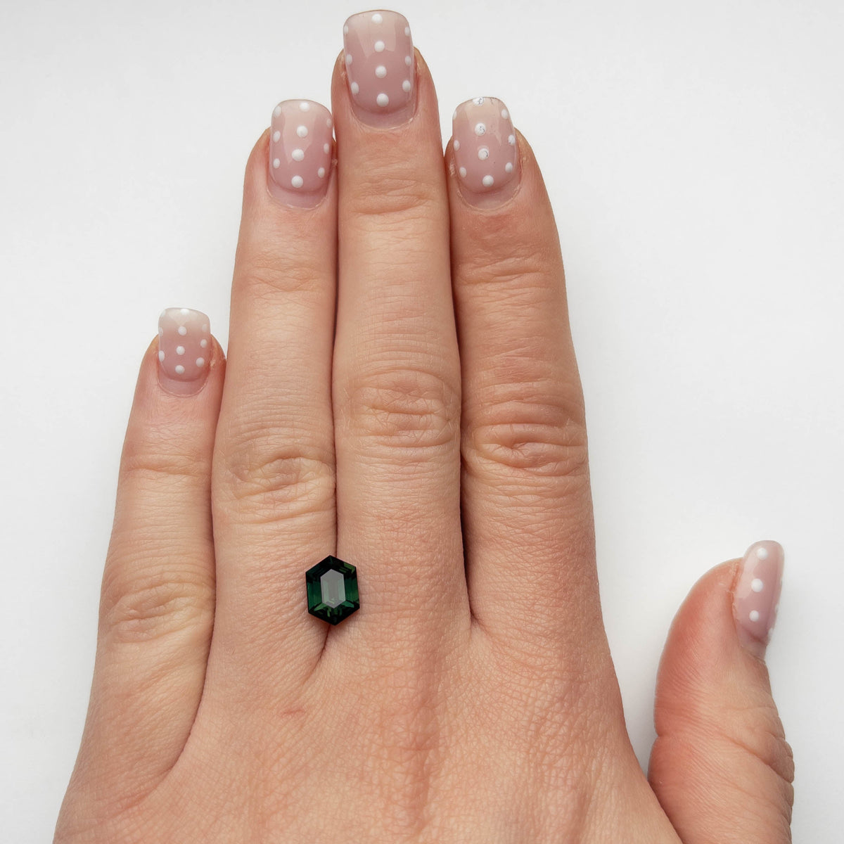 2.08 Carat Teal Green Step Cut Hexagon Australian Sapphire
