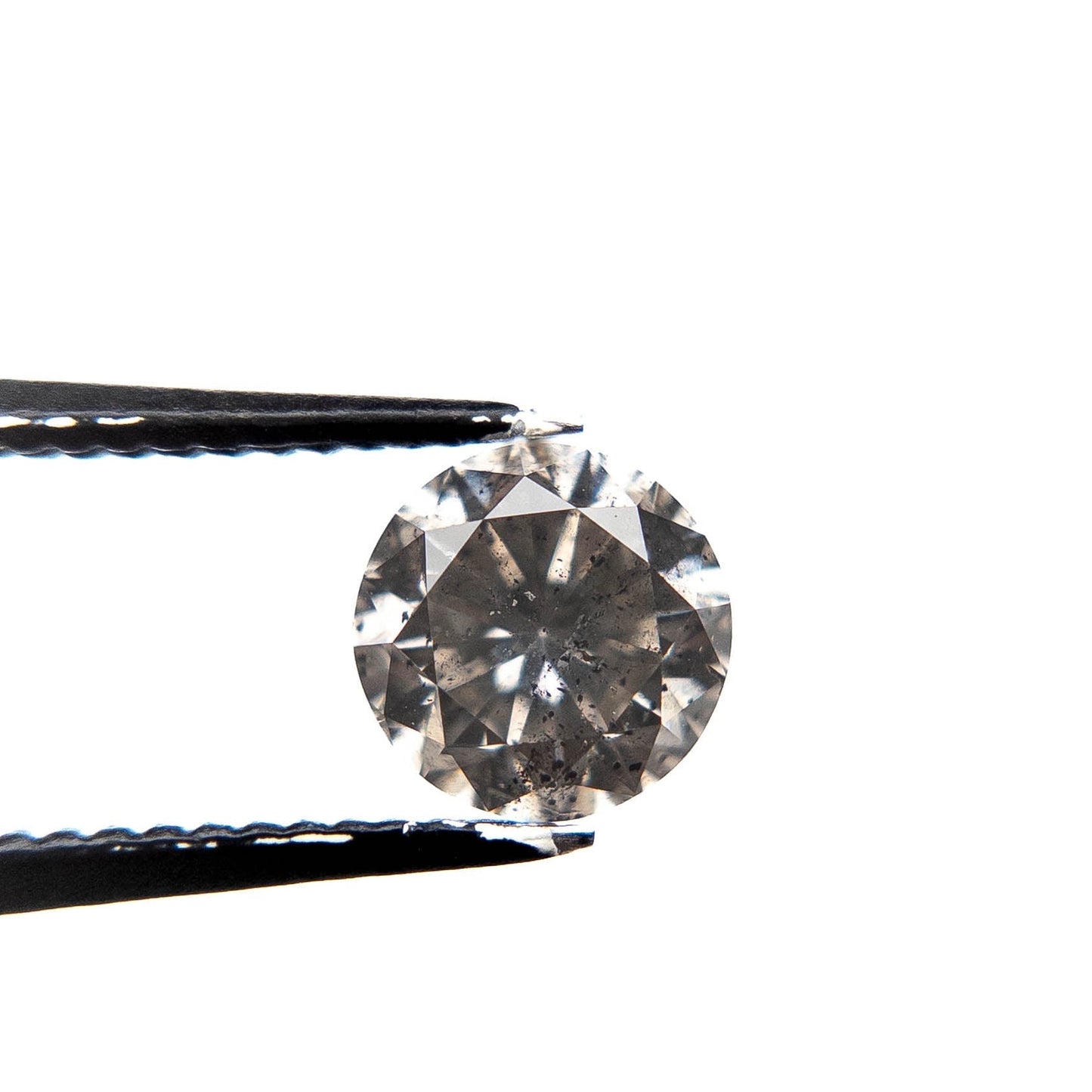 1.38 Carat Salt and Pepper Brilliant Cut Round Diamond