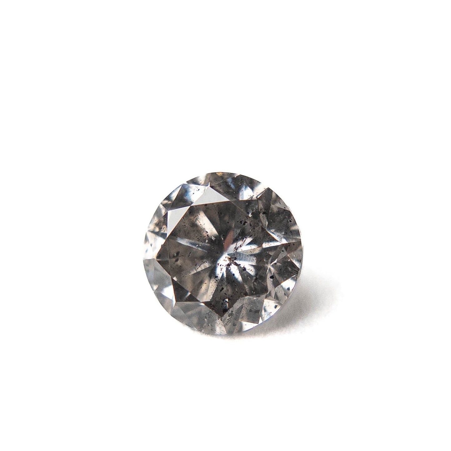 1.38 Carat Salt and Pepper Brilliant Cut Round Diamond