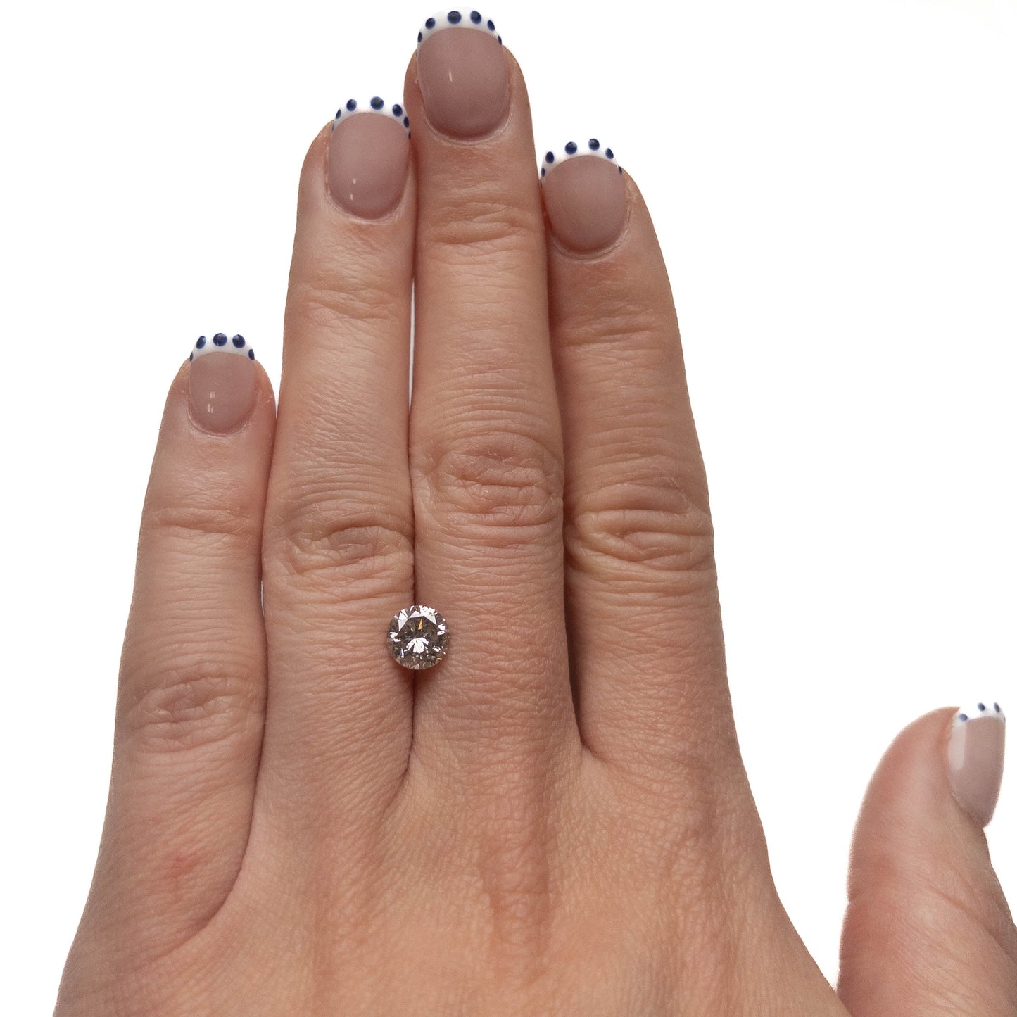 1.38 Carat Salt and Pepper Brilliant Cut Round Diamond