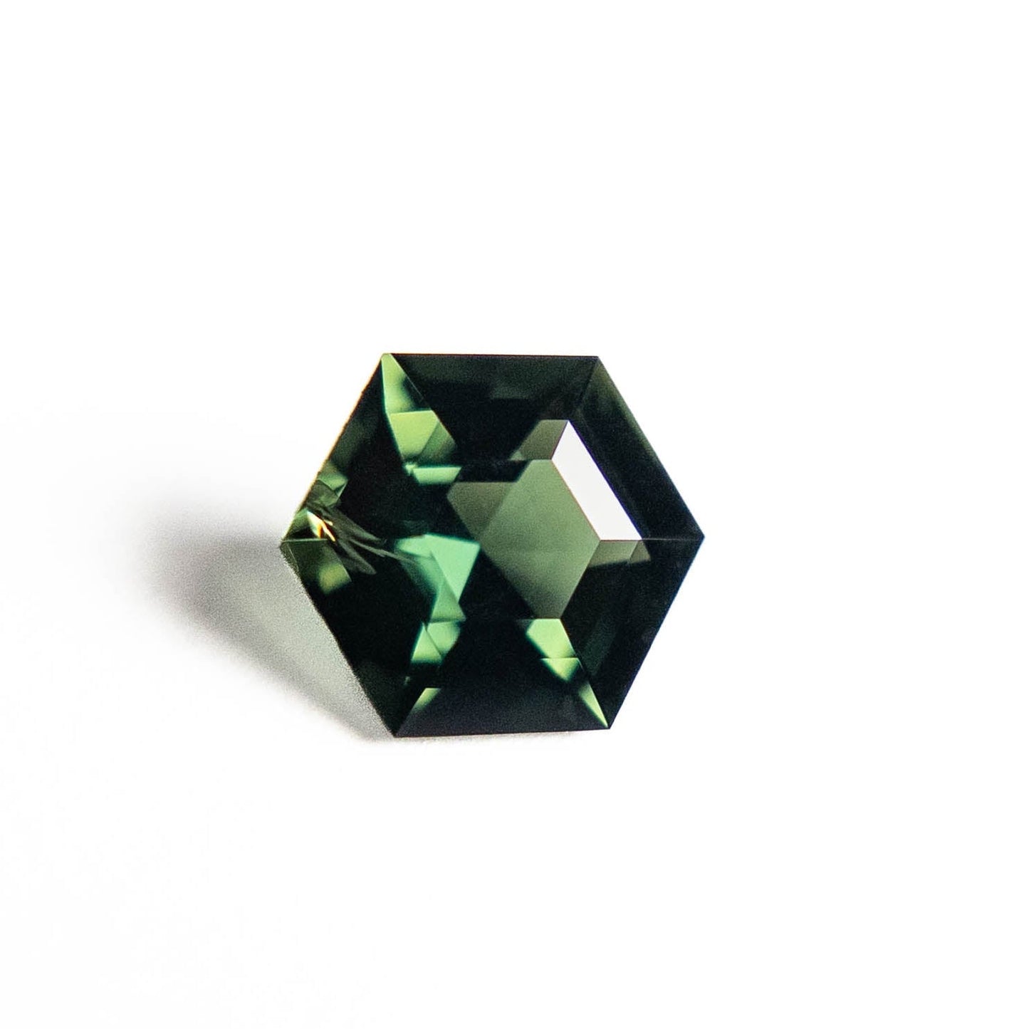 1.22 Carat Green Step Cut Hexagon Australian Sapphire