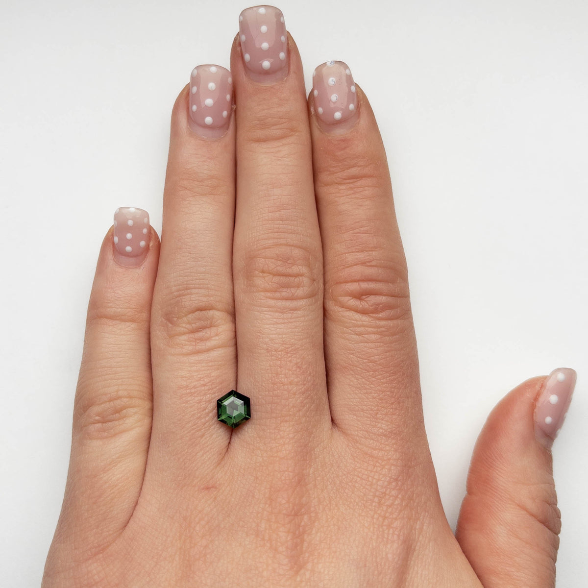 1.22 Carat Green Step Cut Hexagon Australian Sapphire