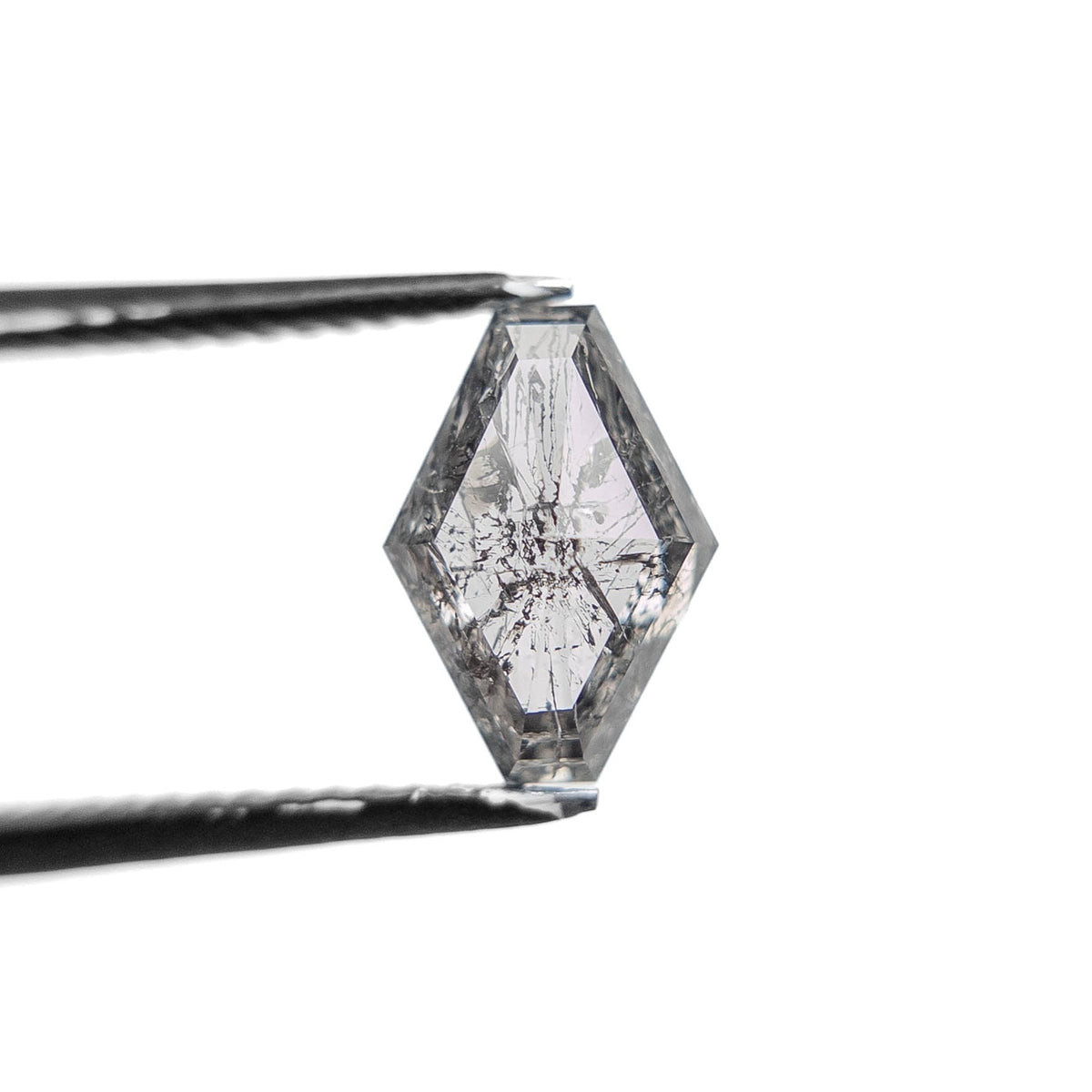 1.37 Carat Icy Salt and Pepper Rose Cut Geometric Diamond