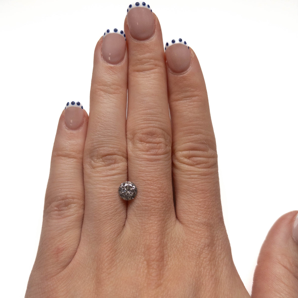 1.43 Carat Salt and Pepper Brilliant Cut Round Diamond