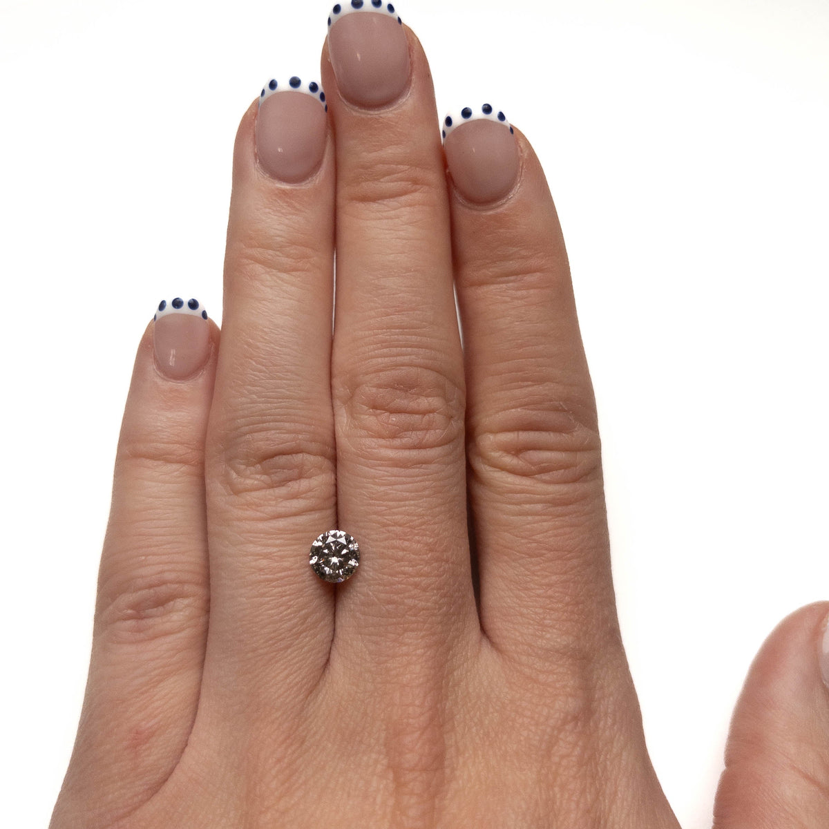 1.09 Carat Salt and Pepper Brilliant Cut Round Diamond