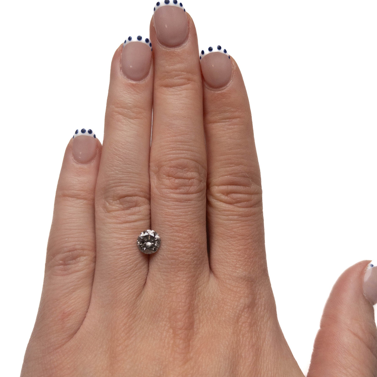 1.41 Carat Salt and Pepper Brilliant Cut Round Diamond