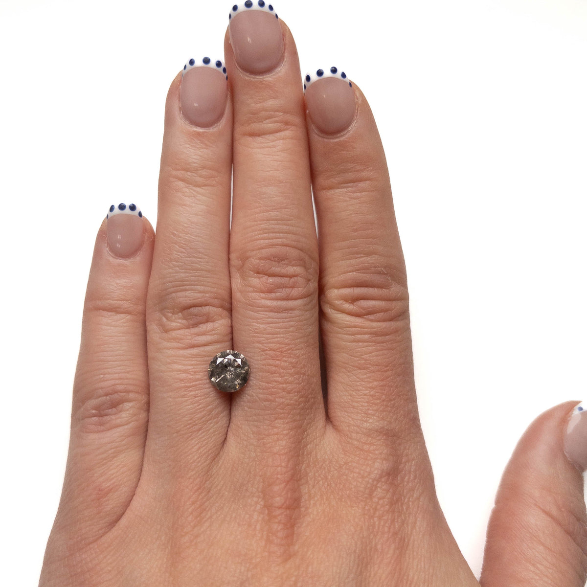 1.89 Carat Salt and Pepper Brilliant Cut Round Diamond