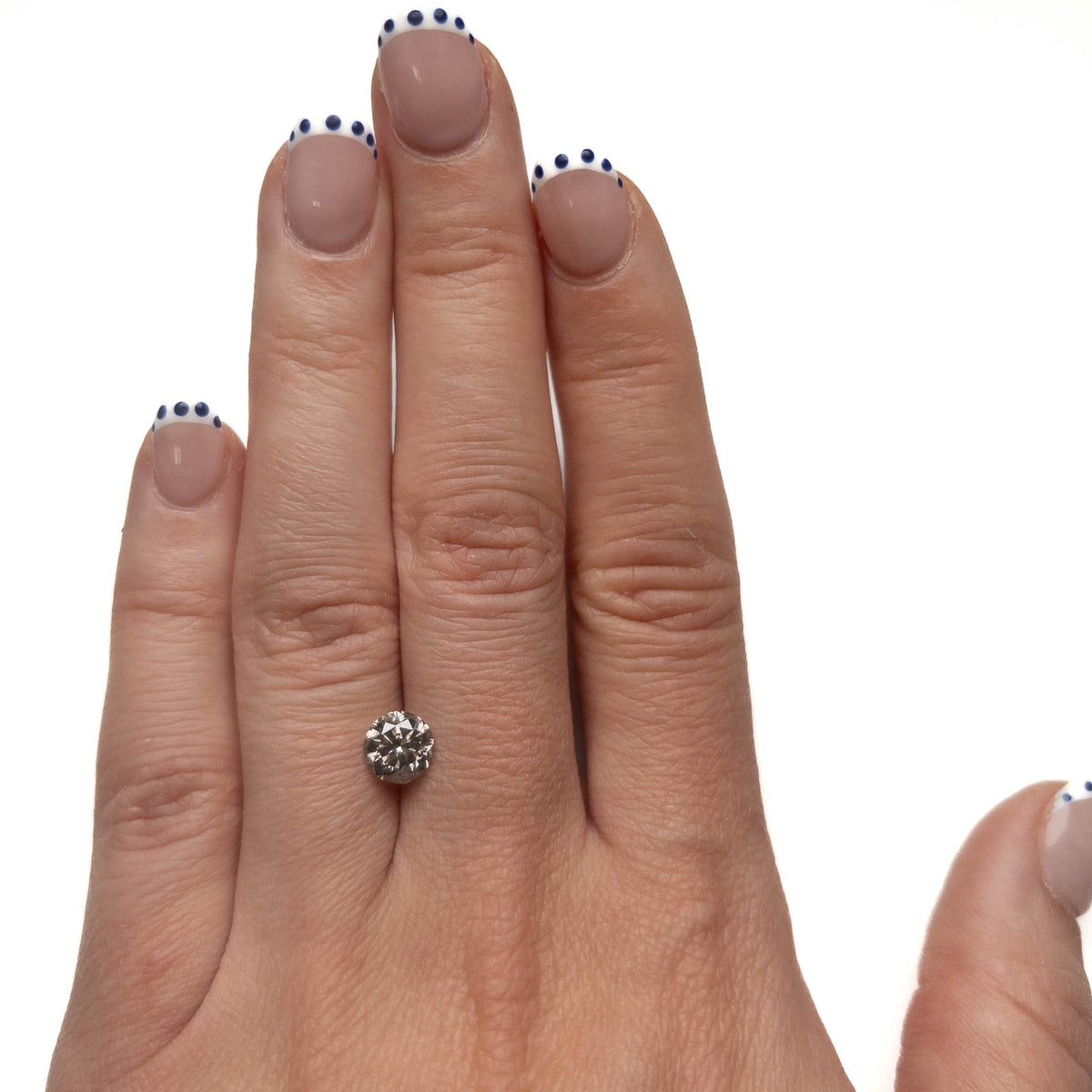 1.29 Carat Salt and Pepper Brilliant Cut Round Diamond