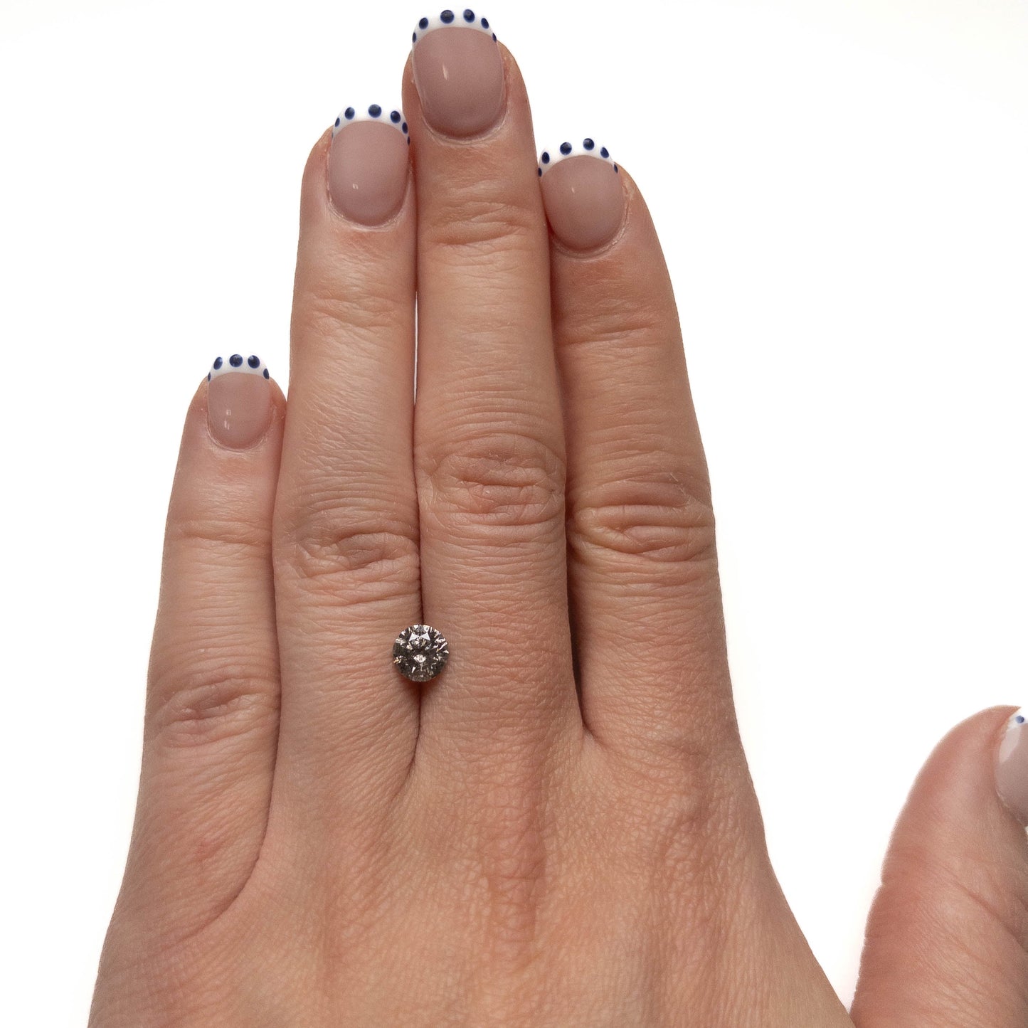 1.04 Carat Salt and Pepper Brilliant Cut Round Diamond