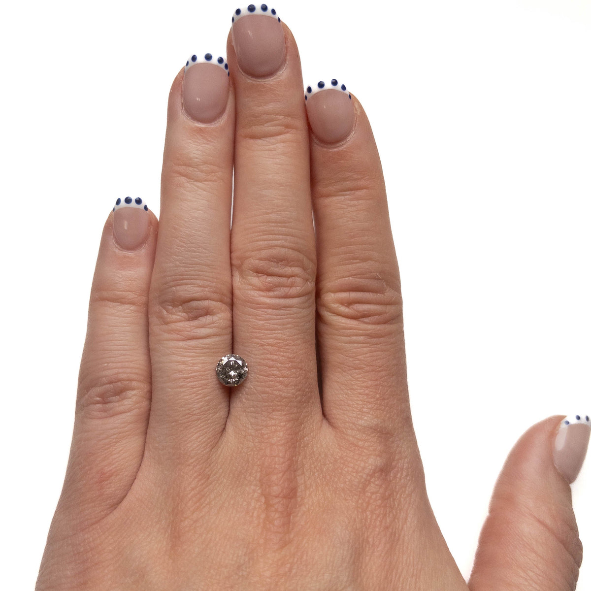 1.05 Carat Salt and Pepper Brilliant Cut Round Diamond