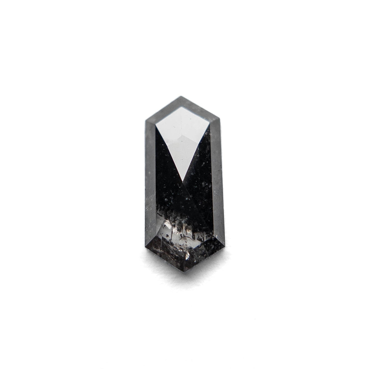 1.22 Carat Black Rose Cut Elongated Hexagon Diamond