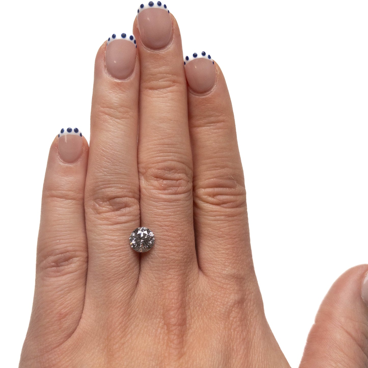 1.91 Carat Salt and Pepper Brilliant Cut Round Diamond