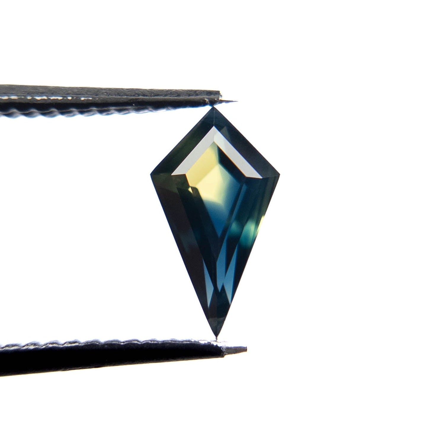 1.26 Carat Blue Green Bicolored Double Cut Kite Australian Sapphire