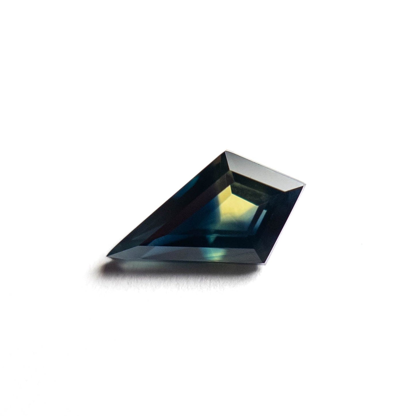 1.26 Carat Blue Green Bicolored Double Cut Kite Australian Sapphire