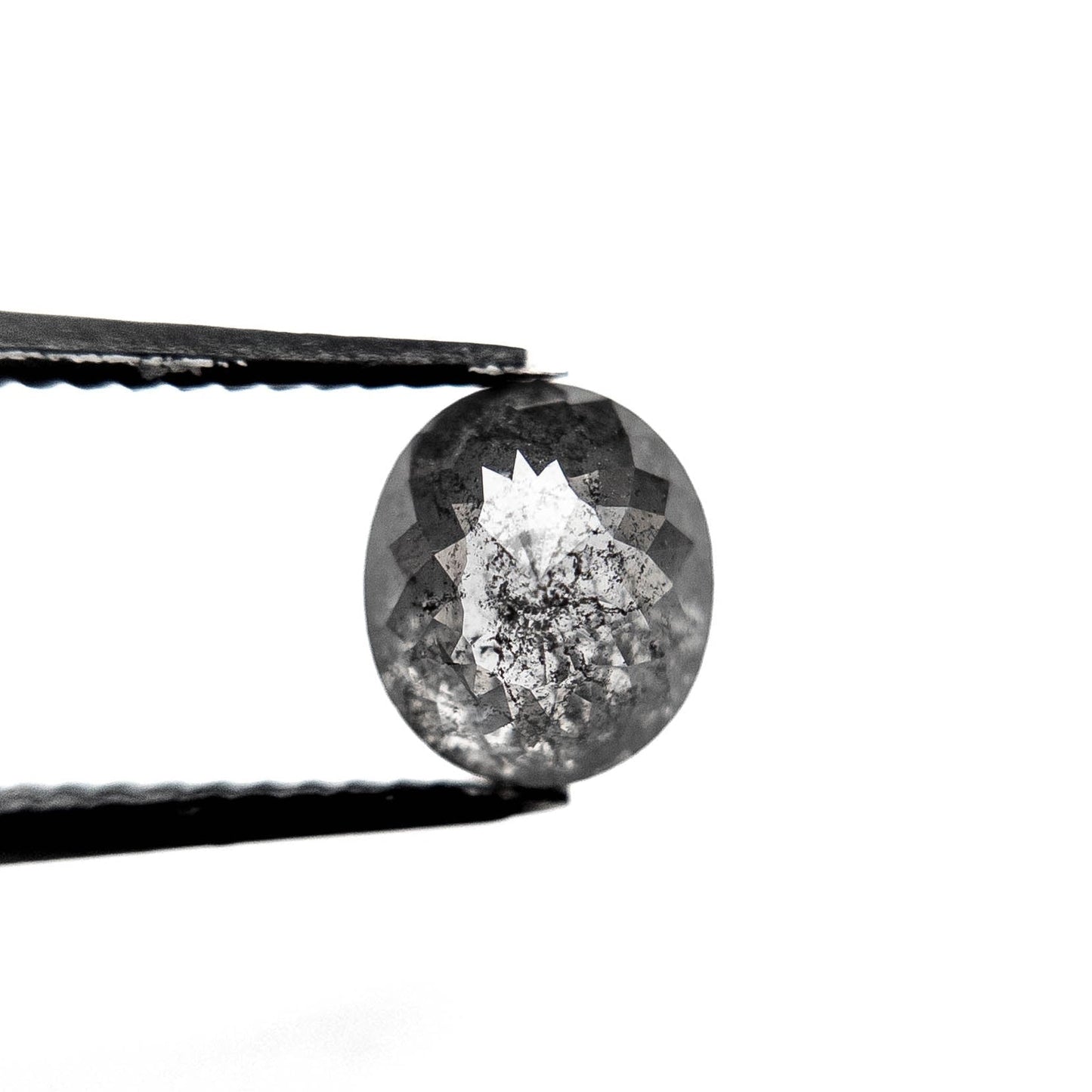 1.94 Carat Salt and Pepper Double Cut Oval Diamond