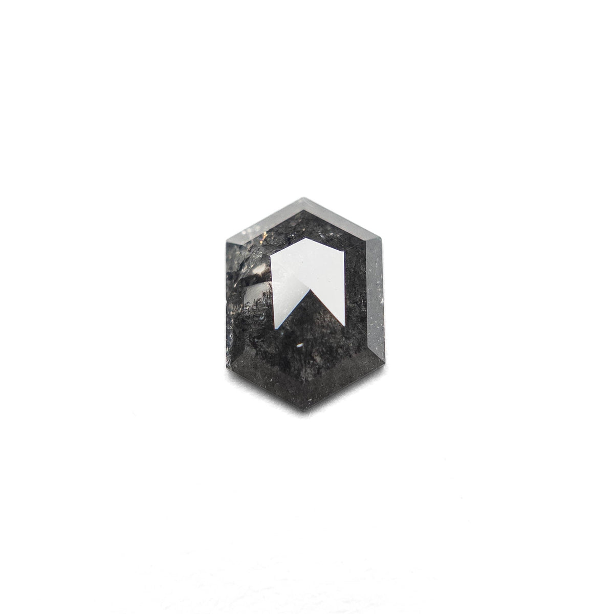 .84 Carat Black Salt and Pepper Rose Cut Hexagon Diamond