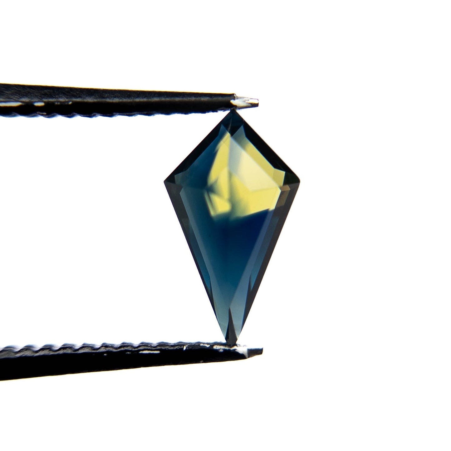 1.26 Carat Blue Green Bicolored Double Cut Kite Australian Sapphire