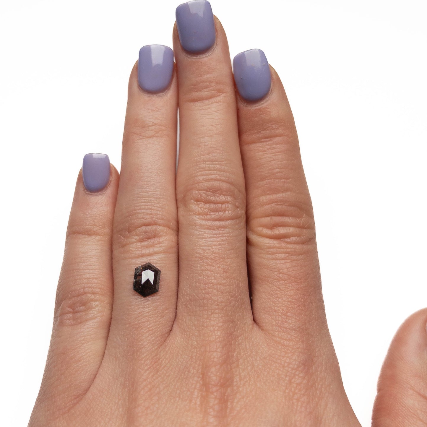 .84 Carat Black Salt and Pepper Rose Cut Hexagon Diamond