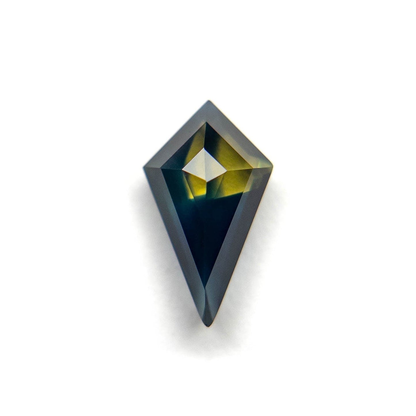 1.26 Carat Blue Green Bicolored Double Cut Kite Australian Sapphire