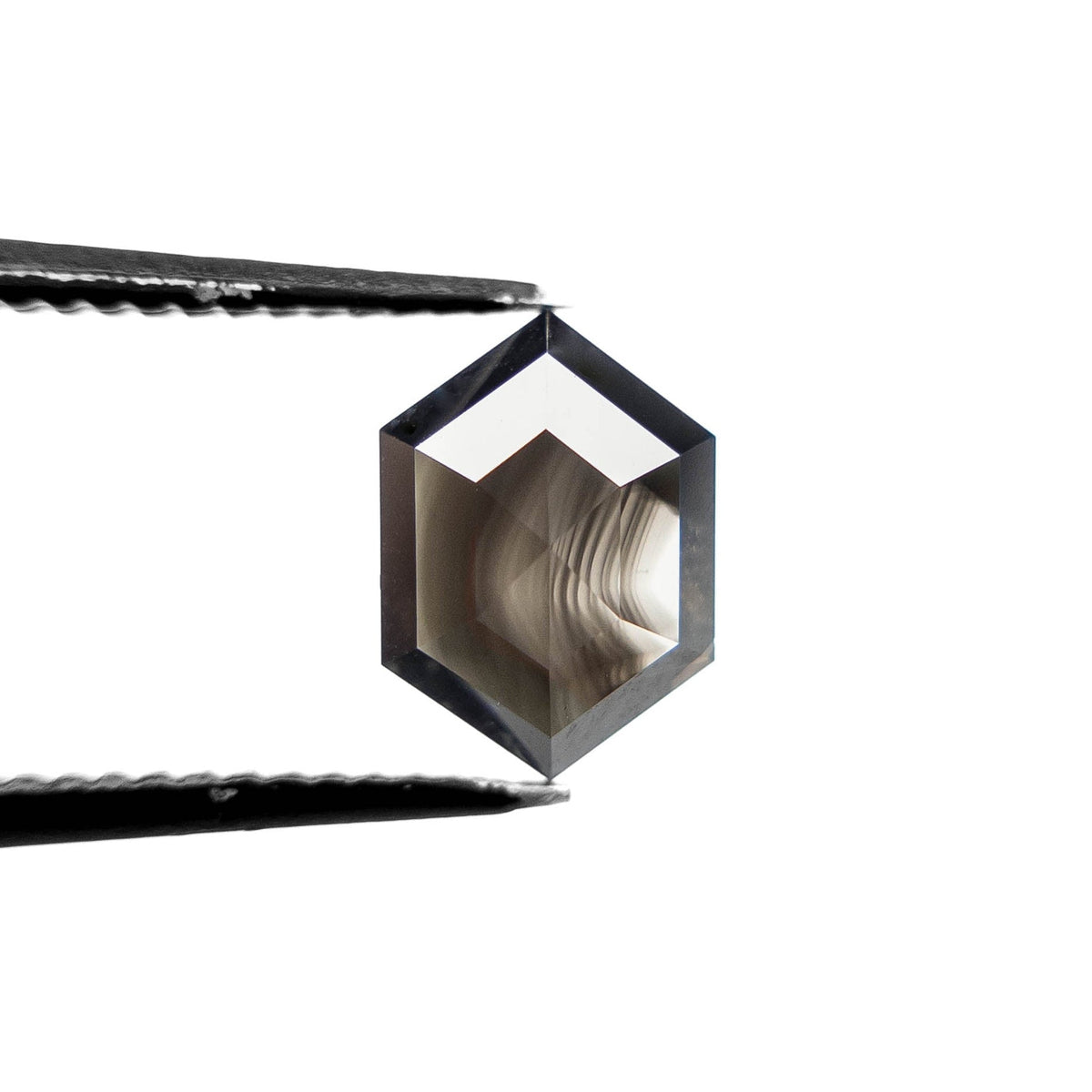 1.72 Carat Black Rose Cut Hexagon Diamond