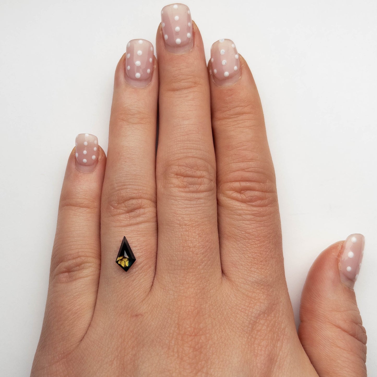 1.26 Carat Blue Green Bicolored Double Cut Kite Australian Sapphire