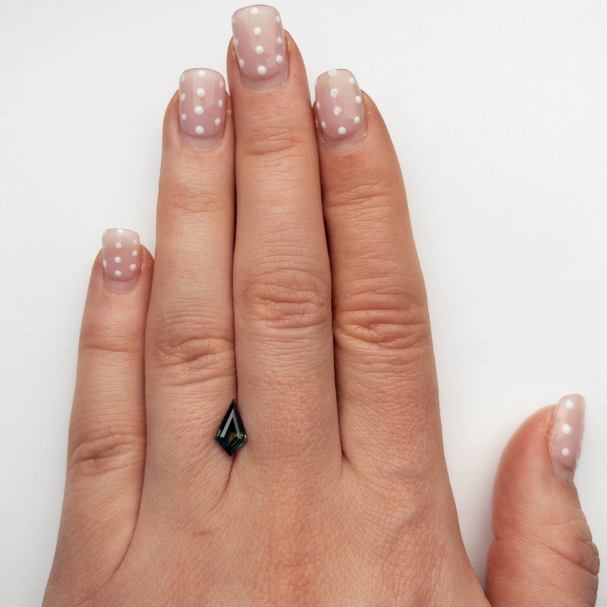 1.26 Carat Blue Green Bicolored Double Cut Kite Australian Sapphire