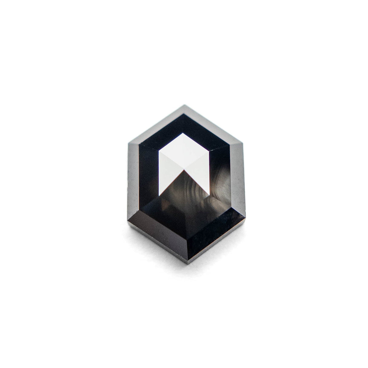 1.72 Carat Black Rose Cut Hexagon Diamond