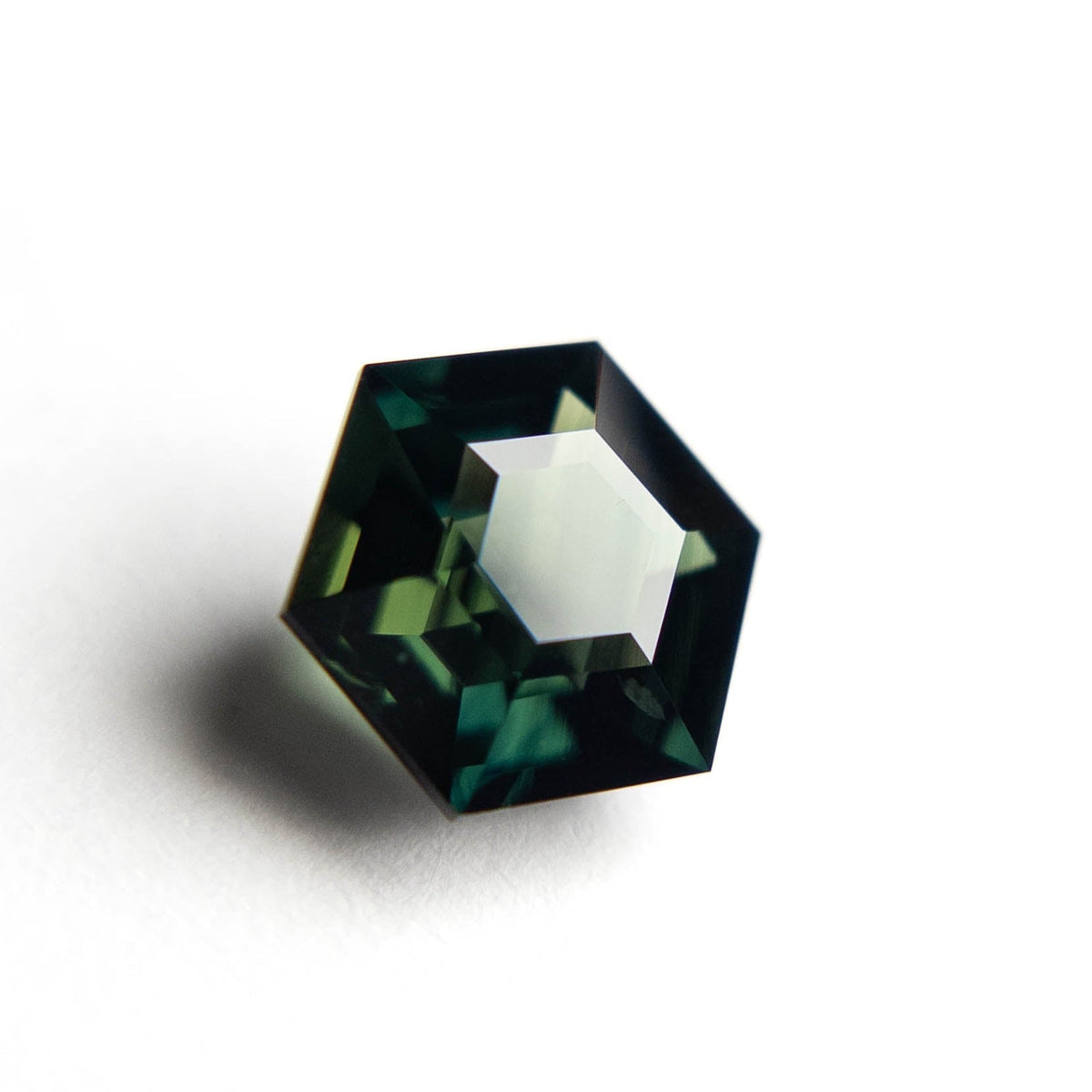 2.43 Carat Teal Double Cut Hexagon Australian Sapphire
